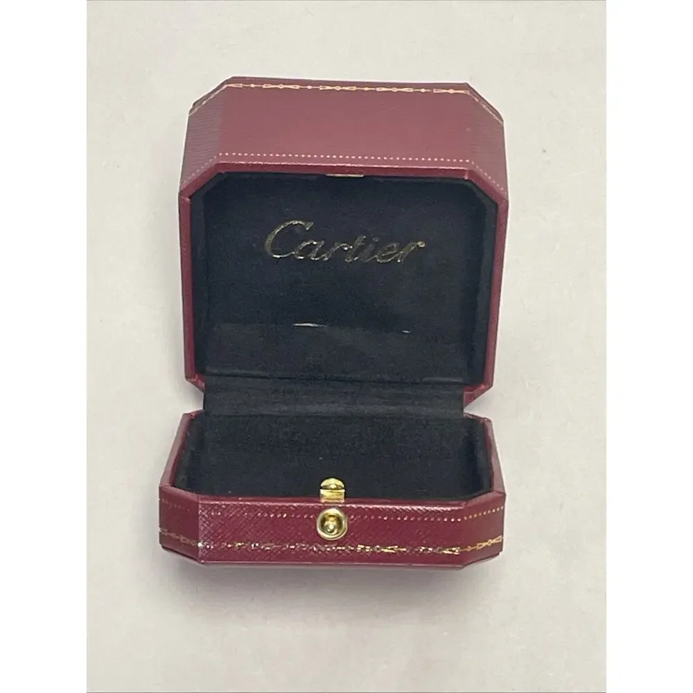 Authentic Cartier Red Empty Ring Box Jewelry Presentation Case 3